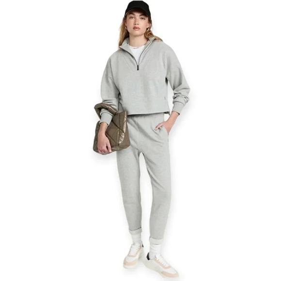 Sweaty Beatty Nestle Up Half Zip Cropped  Pullover Sweatshirt in Gray Marle XS - Picture 16 of 16